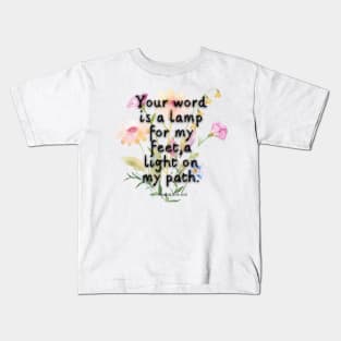 Psalm 119:105 Famous Bible Verse. Kids T-Shirt